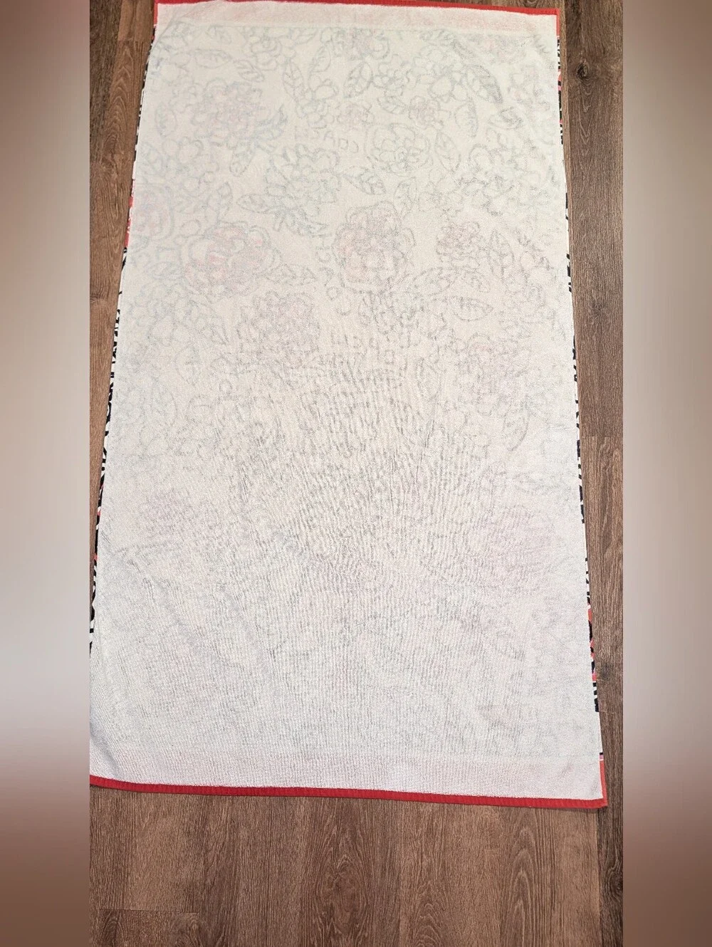 Coach Poppy Floral Graffiti Beach Towel Black Red White 38